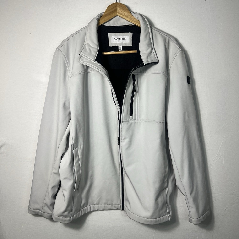 Calvin Klein Men's White Infinite Stretch Soft Shell Jacket XXL